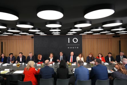 Andy Burnham holds a national economic council meeting at No 10 North, Manchester, 24 July 2026.