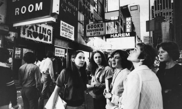 Susan Brownmiller leading a Women Against Pornography tour of Times Square, New York, in 1979.