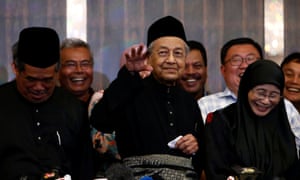 Malaysia’s new prime minister Mahathir Mohamad at a news conference in Kuala Lumpur