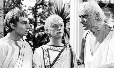 From the BBC’s TV adaptation of I Claudius, with Derek Jacobi as Claudius, John Hurt as Caligula and George Baker as Tiberius.