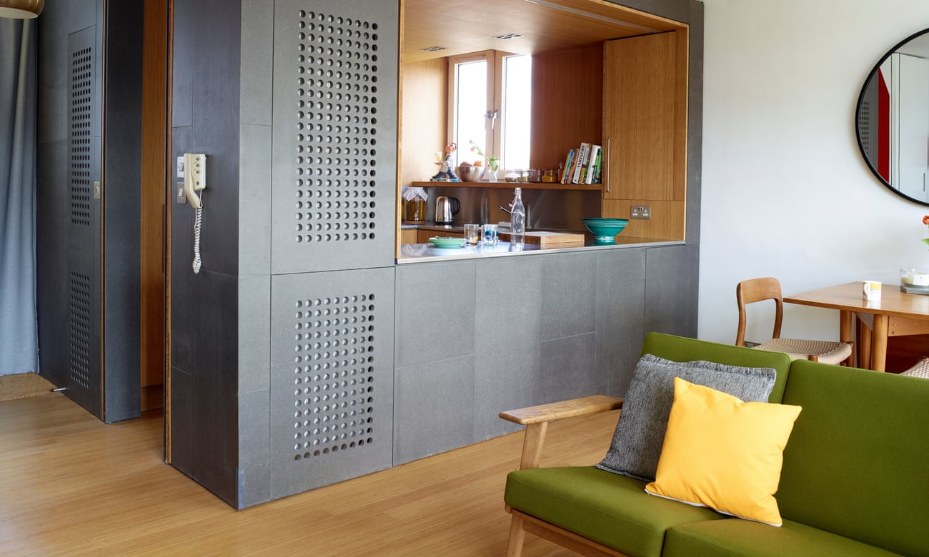 The resin-coated MDF kitchen area 'cube'.