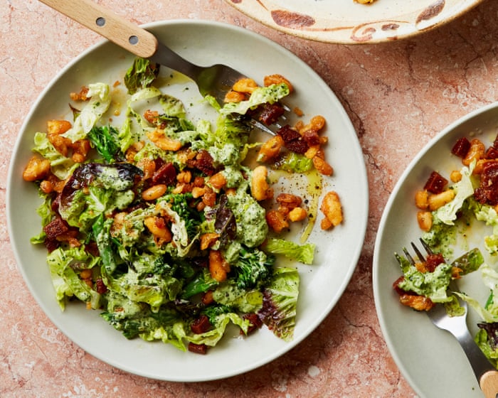 Rukmini Iyer’s quick and easy recipe for crispy butter bean, chorizo and cos salad | Quick and easy