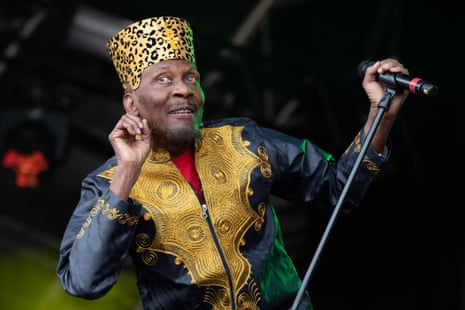 ‘Delightedly veering into stately limb-flailing dances’ ... Jimmy Cliff at Love Supreme, July 2019.