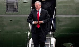 Mark Meadows deplanes. From a helicopter.