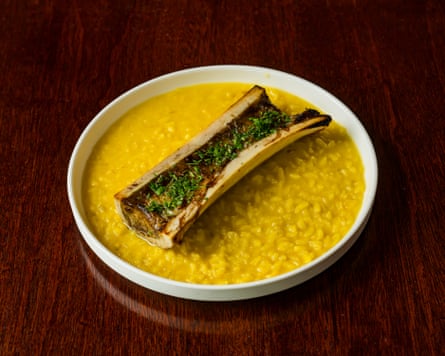 saffron risotto with bone marrow