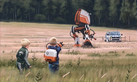 Nostalgia-dystopia ... an image in Tales from the Loop by Simon Stålenhag.