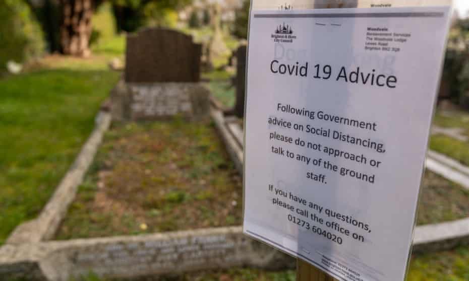 Cemetery Covid-19 sign