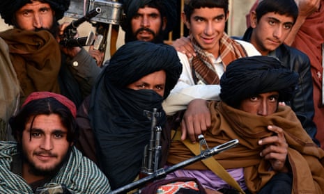 Taliban fighters pictured at Bakwah in the western province of Farah in 2015.