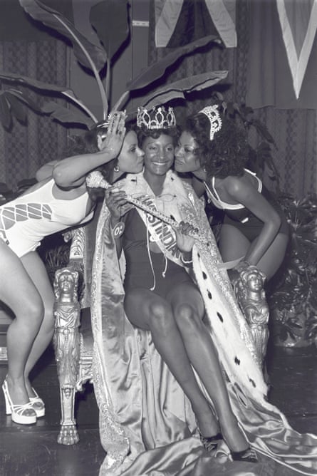 Ann Wharton, Yana Francois and Veronica White are crowned Miss West Indies at one of the first black beauty pagents in London, in 1975.