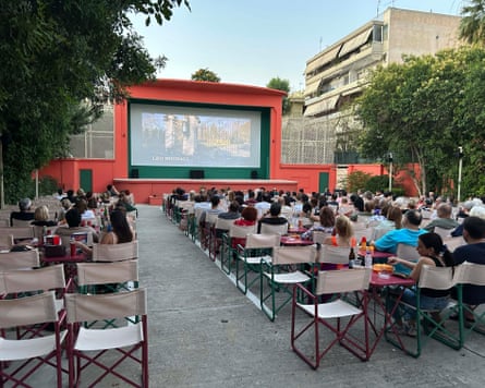 An open-air cinema in Athens.