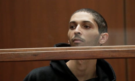 Tyler Barriss, 25, appears in court for his extradition hearing in Los Angeles, California.