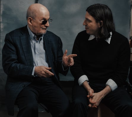 A novel idea … Fragoso with Salman Rushdie.