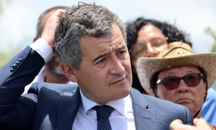 Gérald Darmanin wearing a blue suit
