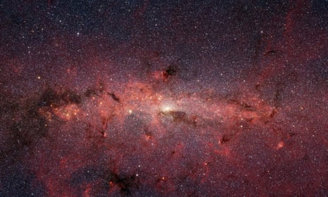 The centre of the Milky Way galaxy, captured by the infrared cameras of Nasa’s Spitzer space telescope.