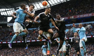 Fernando, right, in defence for Manchester City against Leicester in 2016. Although he says his time under Pep Guardiola was unhappy in some facets, it was fruitful in terms of learning more about the game.