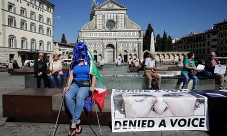 A demonstrator in Florence.