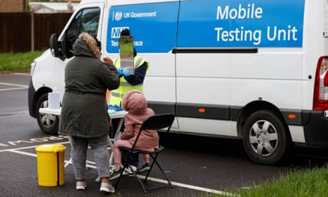 People at a mobile-testing unit