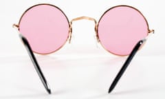 Pink metal-rimmed sunglasses