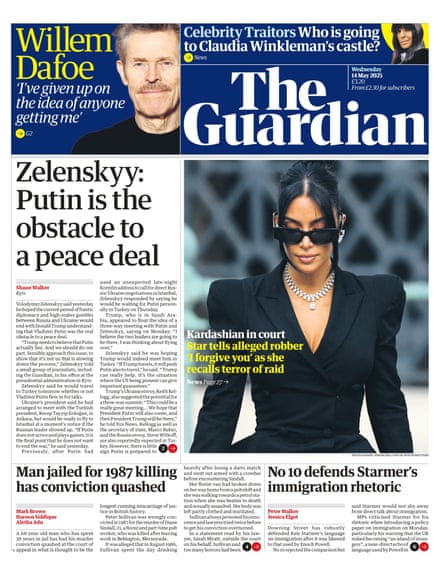 Guardian front page