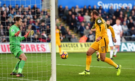 Glenn Murray taps in from close range to give Brighton the lead in the first half.