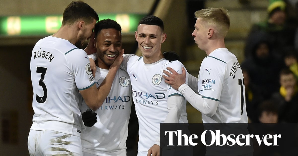 Raheem Sterling hits hat-trick in easy Manchester City win at Norwich