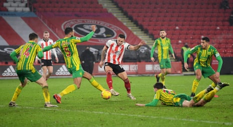Sheffield United’s Billy Sharp scores their second goal.