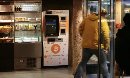 A bitcoin machine at a cafe near Old Street, London.