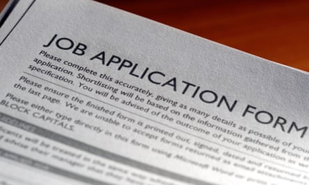 Job application form.