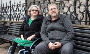 Gavin and Emma Johnson enjoy their first day outside for four months.