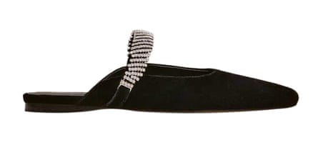black flats with a diamante strap