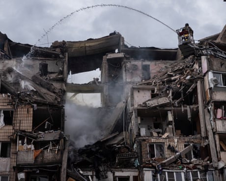 Wave of Russian strikes in Ukraine kills at least 21 people on eve of Nato summit