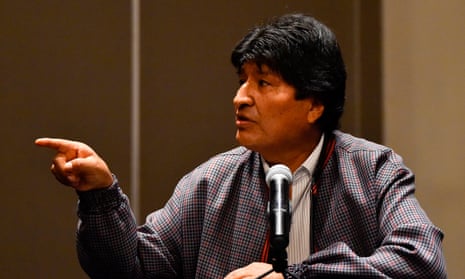 Evo Morales at a press conference in Mexico City, Mexico, on 20 November. 