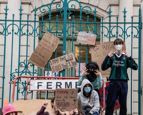 Students take to the streets to protest education conditions in Nancy, France.