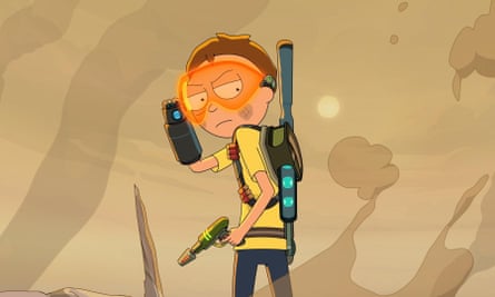Morty with a Space Gun, wearing a Space Visor