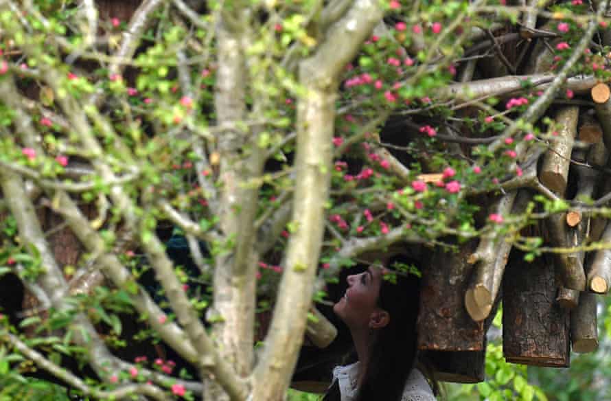 The Duchess of Cambridge visits her garden at Chelsea Flower Show in London. It was inspired by shinrin-yoku.
