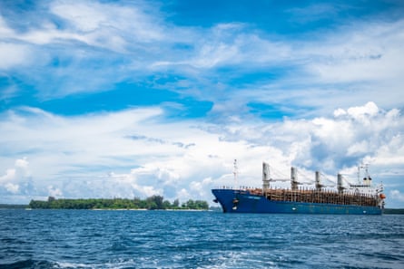 A logging ship off Kavieng, New Ireland, in October 2016.