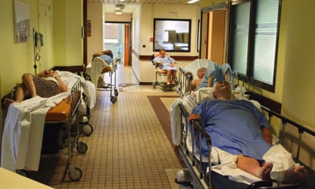 Patients being treated at a hospital in Versailles near Paris, during the heatwave that hit France in 2003.