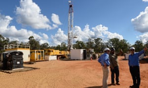 Santos staff at a site of the Narrabri gas project
