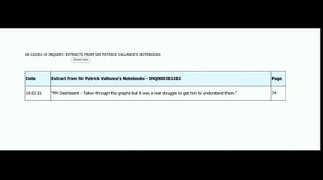 Extract from Vallance's diary