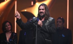 Warwick Thornton accepts the Aacta award for best film for Sweet Country