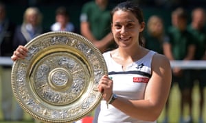 Marion Bartoli wins a major, Wimbledon in 2013, shortly before retiring.