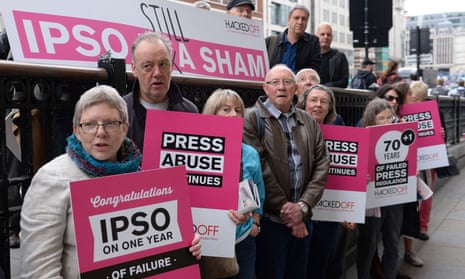 Hacked Off protests about press regulator Ipso.