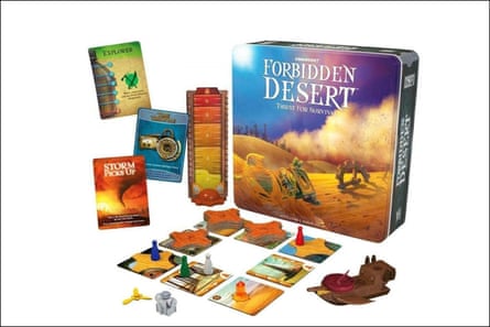 A photo of the board game, Forbidden Desert