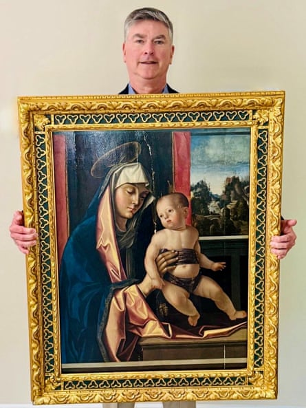 Christopher Marinello, a leading specialist art lawyer, with the Solario artwork.