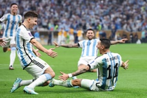 Argentina celebrate the second goal