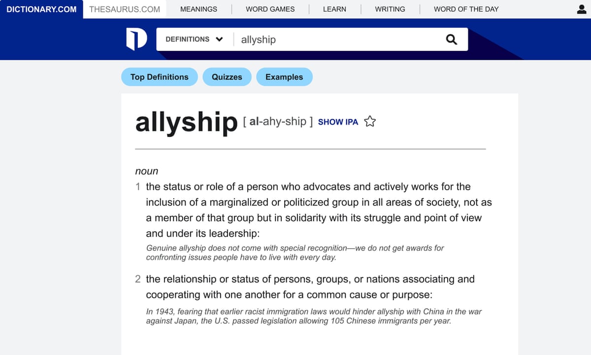 Dictionary Com Names Allyship As Word Of The Year For 21 Books The Guardian Dictionary Com Names Allyship As Word Of The Year For 21 Books The Guardian