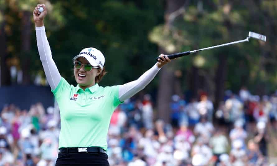 Minjee Lee reacts after winning the 77th US Women’s Open in Southern Pines, North Carolina.
