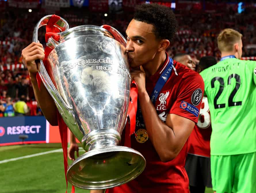 Trent Alexander-Arnold with the European Cup in 2019. That day was, he says, the last time he felt nervous.