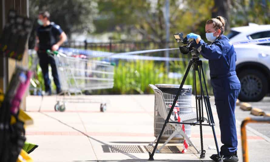 Forensic Police are seen at a crime scene in Lilydale, Melbourne, Tuesday, September 15, 2020.