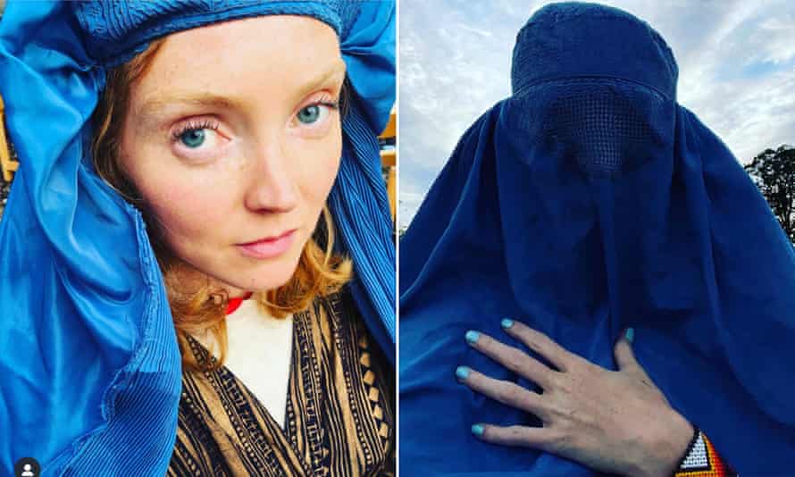 Lily Cole derided on social media after posting selfies in burqa | Lily Cole  | The Guardian